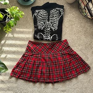 Tripp NYC Y2K Red Plaid Tartan Skirt